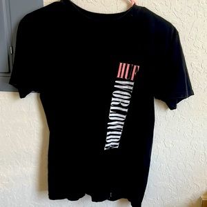 BlacK HUFWORLDWIDE pink logo vintage street wear